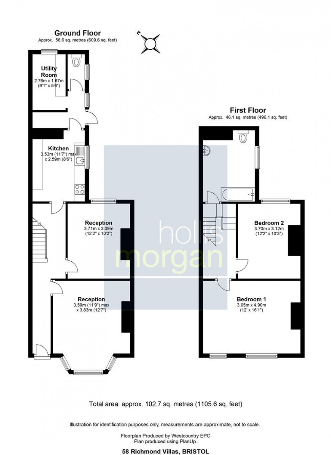Floorplan for 58 Richmond Villas, Avonmouth, Bristol