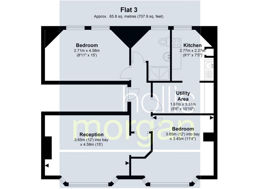 Floorplan for FREEEHOLD INVESTMENT - 4 x 2 BED FLATS