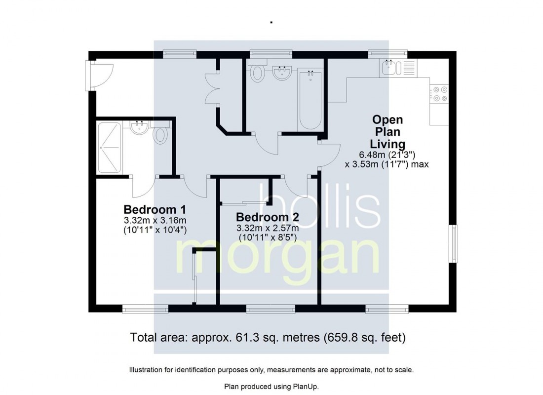 Floorplan for 2 BED 2 BATH FLAT | LET | PATCHWAY