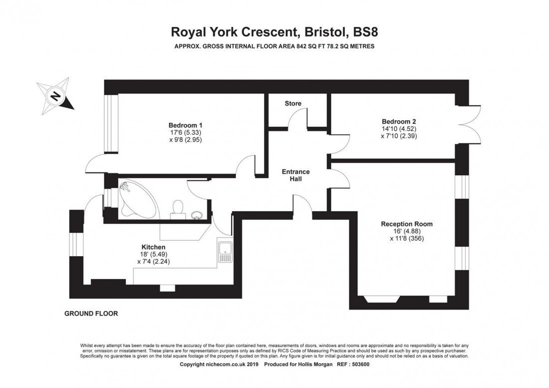 Floorplan for Royal York Crescent, Clifton