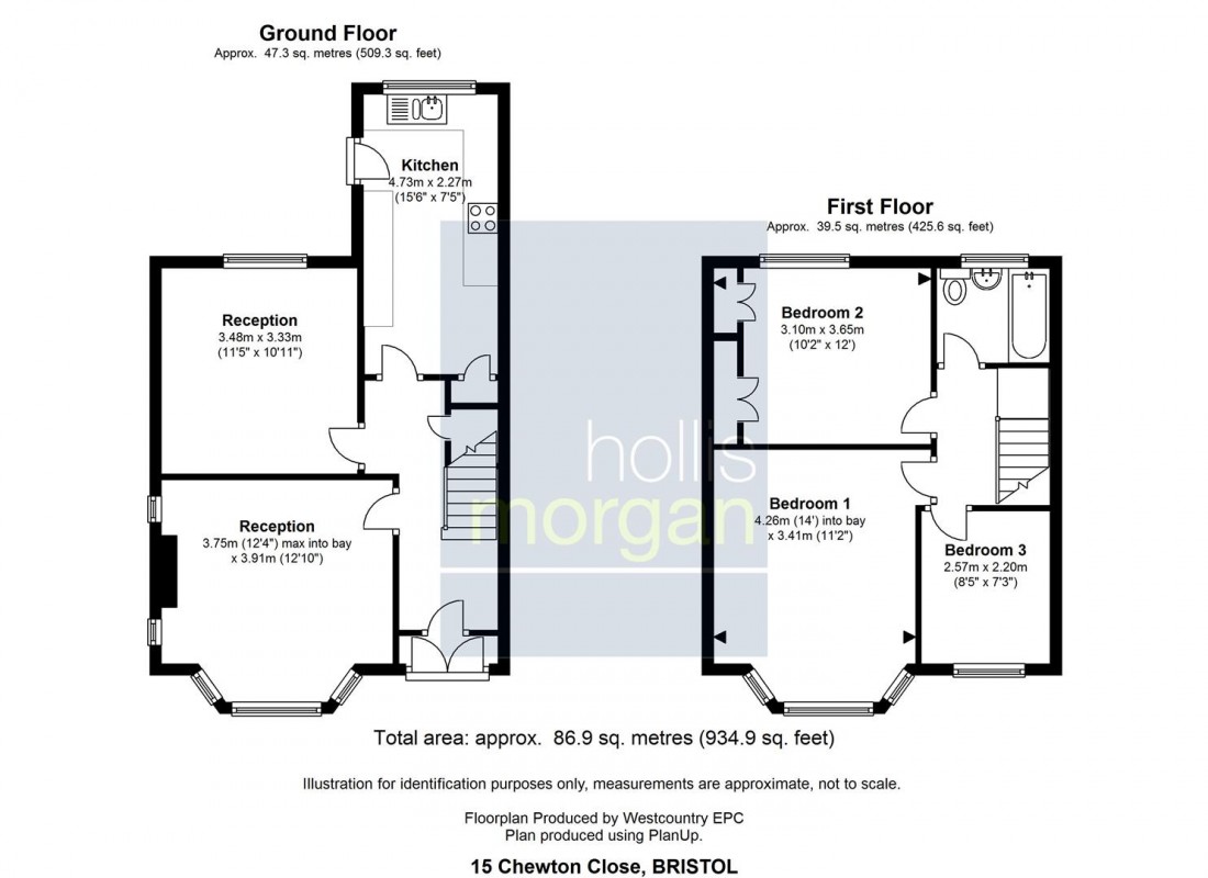 Floorplan for Chewton Close, Fishponds, Bristol