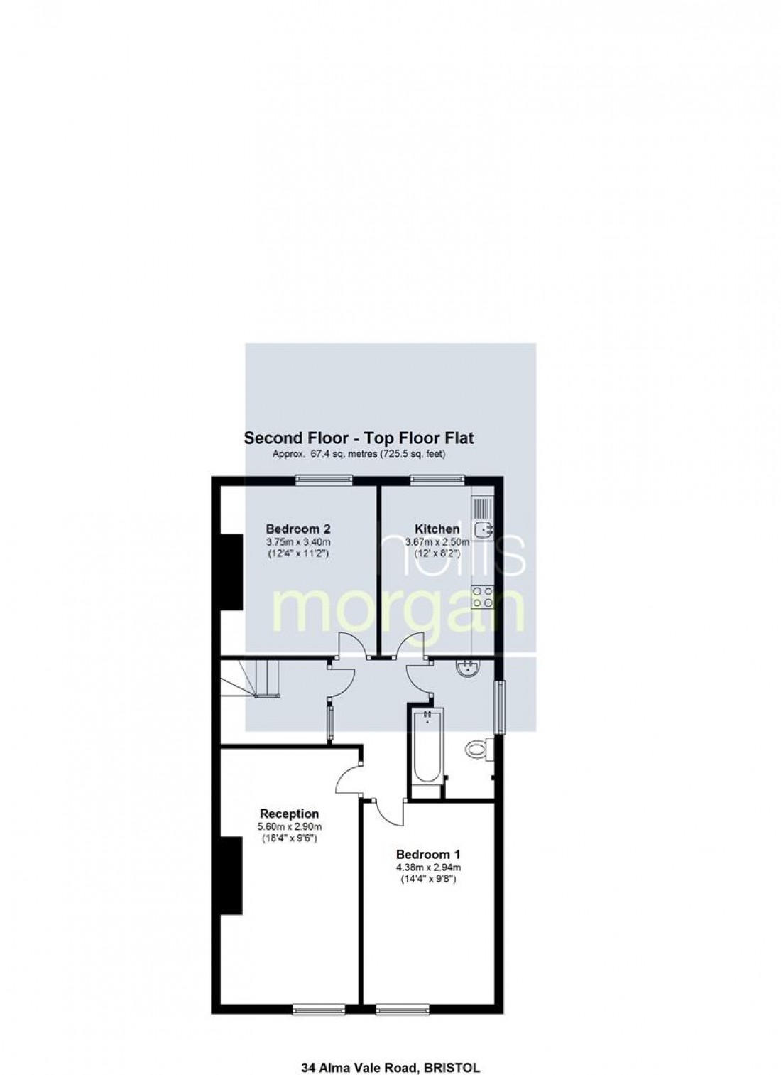 Floorplan for Alma Vale Road, Clifton, Bristol