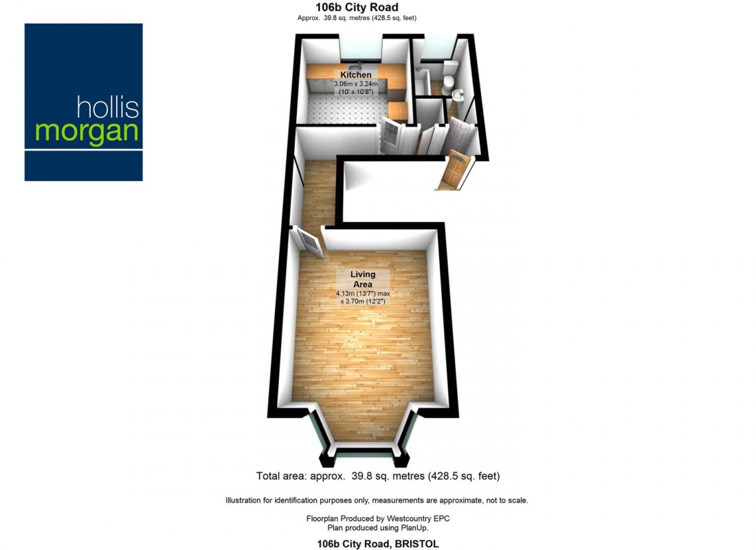 Floorplan for 106b ( HFF Studio ) City Road, St. Pauls, Bristol