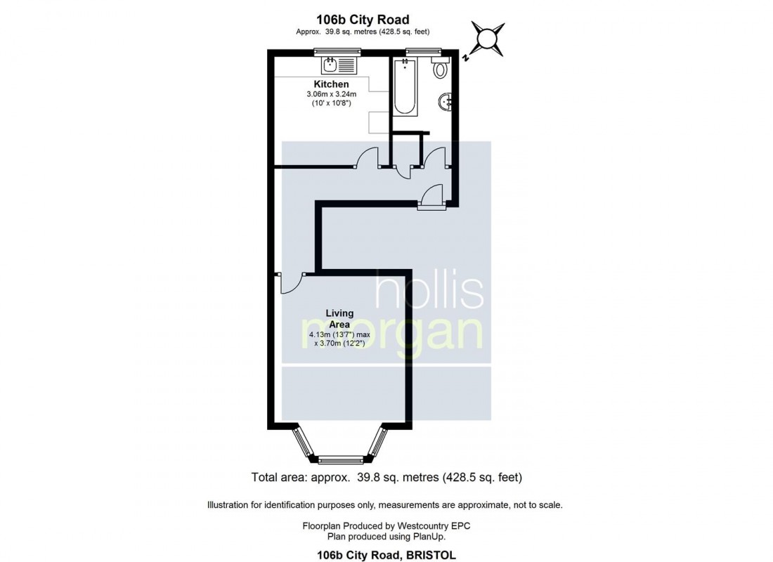 Floorplan for 106b ( HFF Studio ) City Road, St. Pauls, Bristol