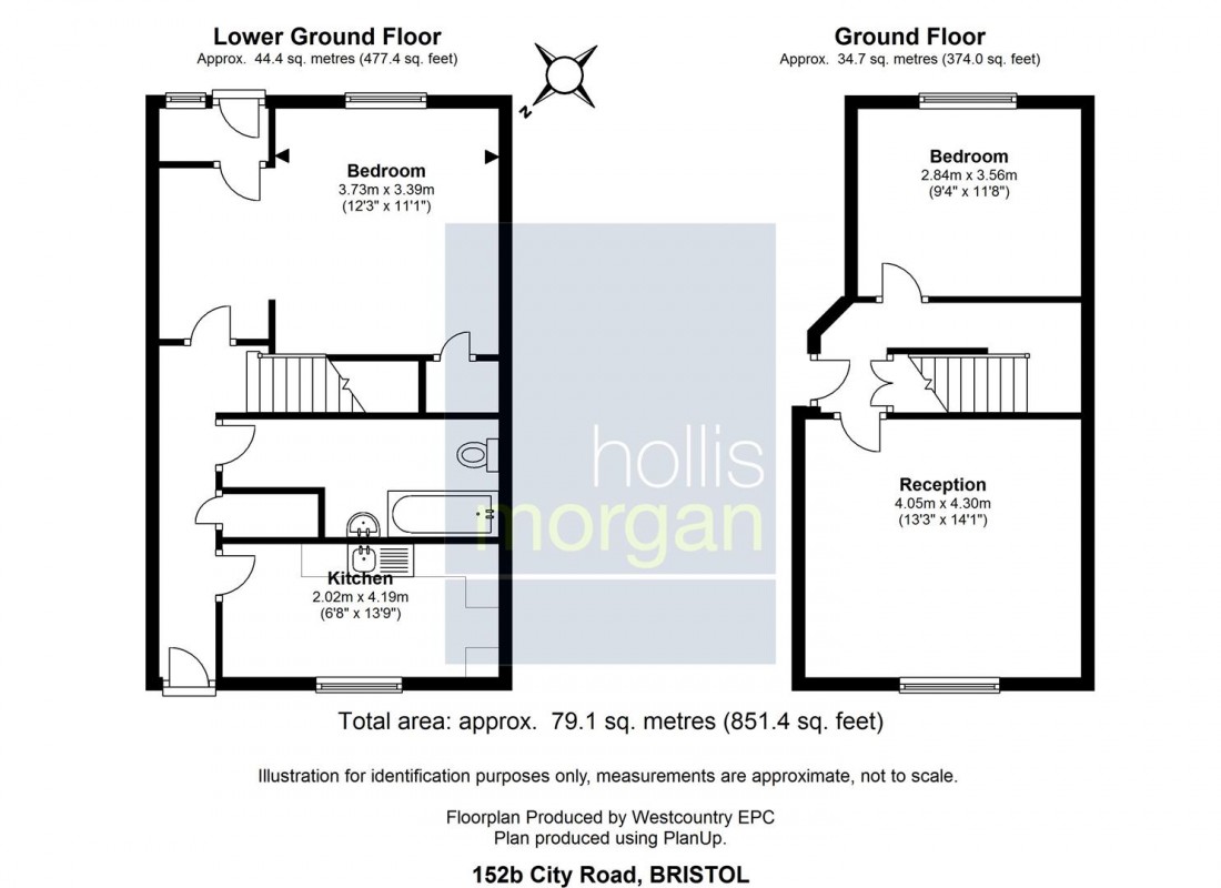 Floorplan for 152 B ( 2 Bed Garden Maisonette ) City Road, St. Pauls, Bristol