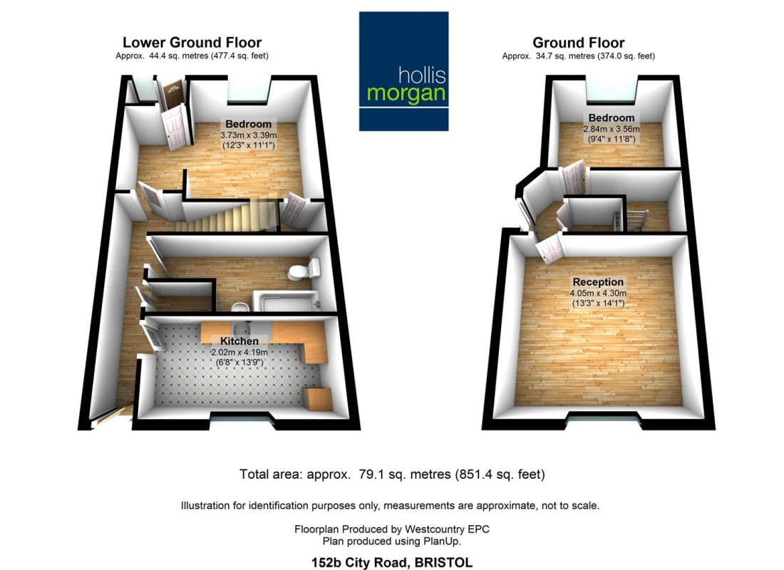 Floorplan for 152 B ( 2 Bed Garden Maisonette ) City Road, St. Pauls, Bristol
