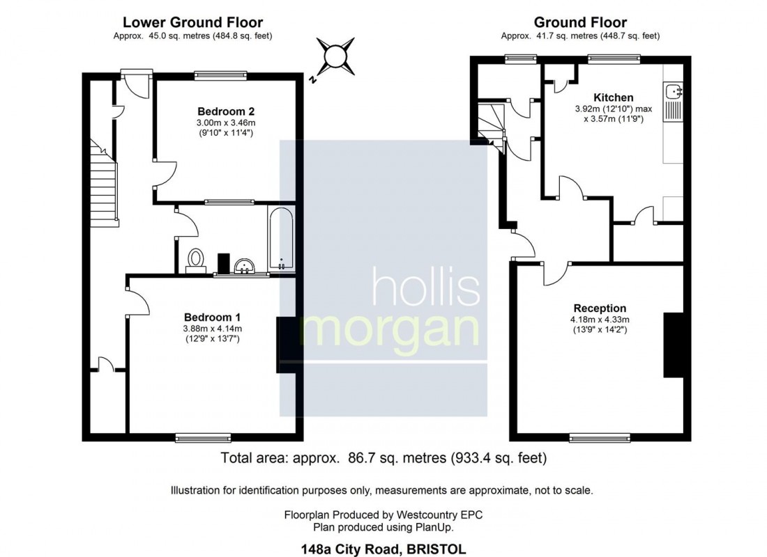 Floorplan for 148A ( 2 Bed Maisonette ) City Road, St. Pauls, Bristol