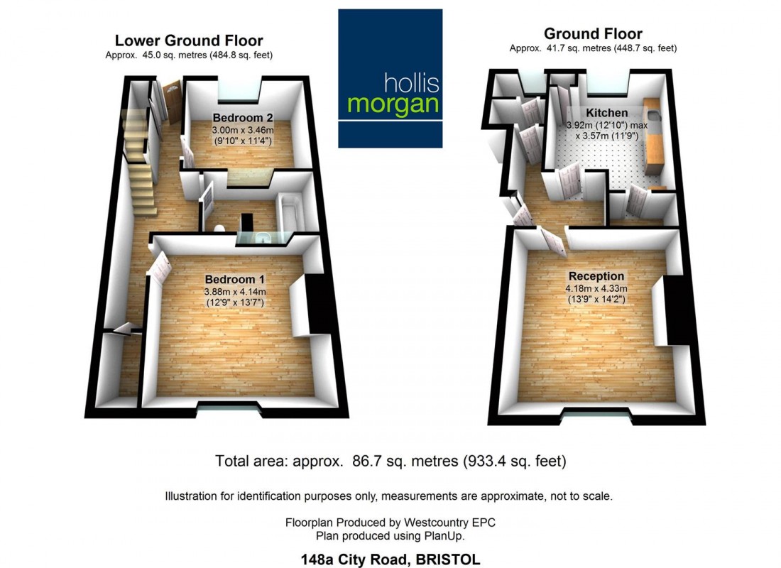 Floorplan for 148A ( 2 Bed Maisonette ) City Road, St. Pauls, Bristol