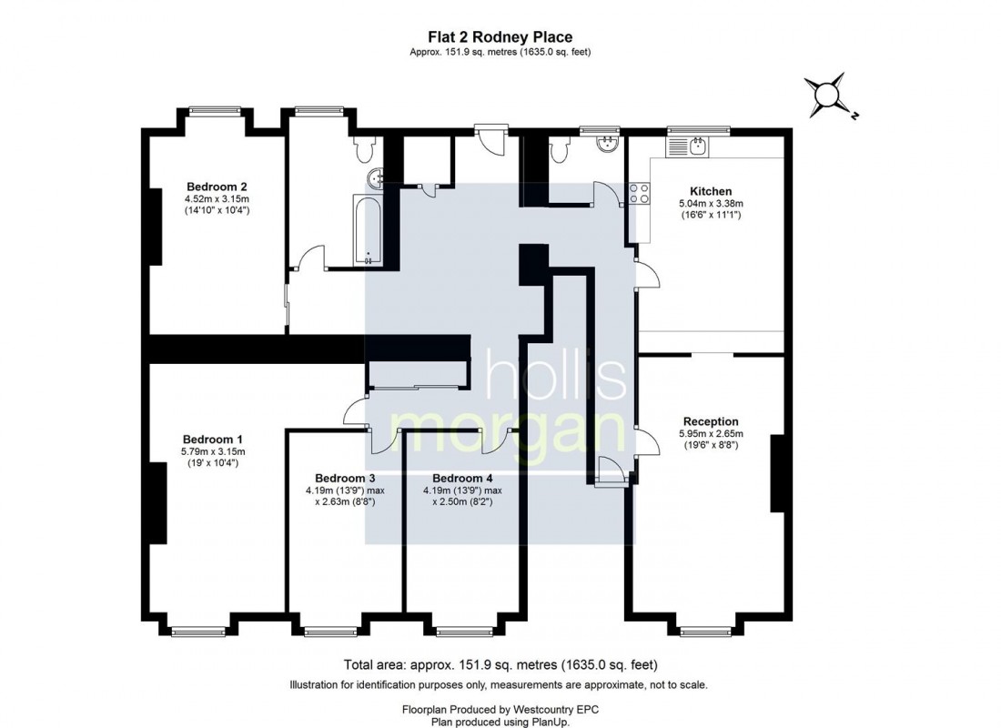 Floorplan for Rodney Place, Clifton, Bristol