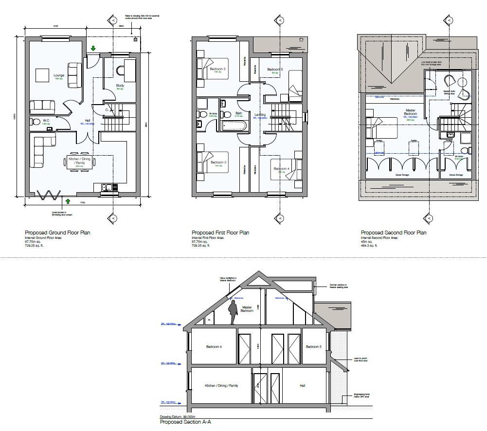Floorplans For Westbury Lane, Coombe Dingle, Bristol