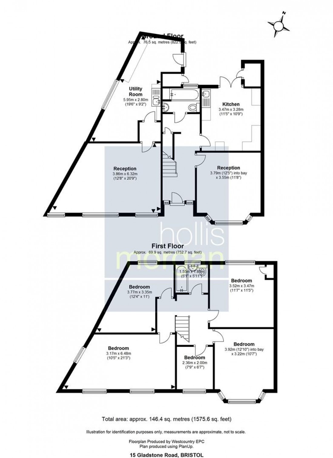 Floorplan for 15 Gladstone Road, Kingswood, Bristol