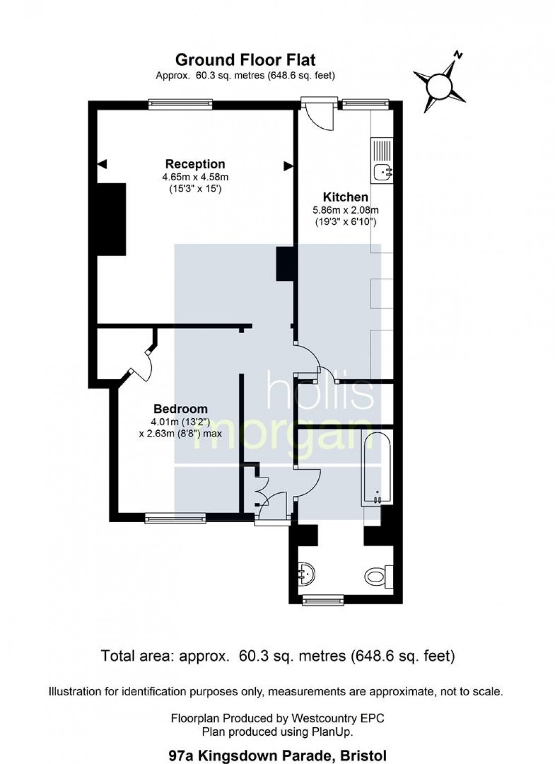 Floorplan for 97 ( Garden Flat ) Kingsdown Parade, Kingsdown, Bristol