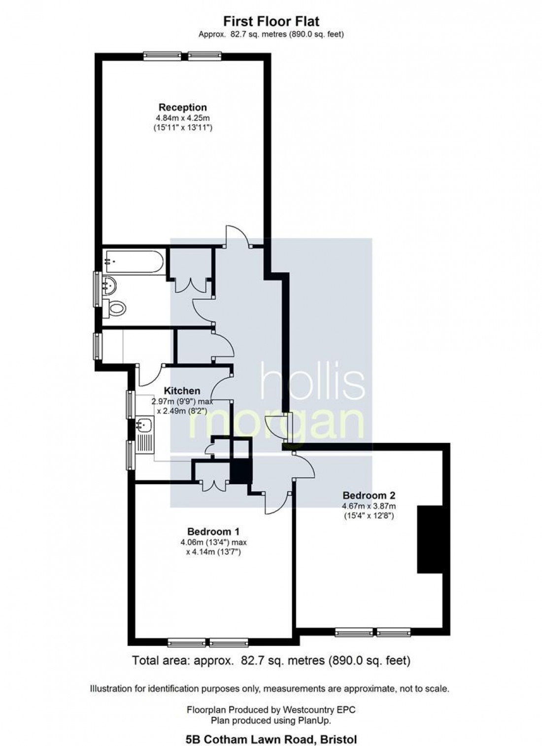 Floorplan for 5b ( First Floor Flat ) Cotham Lawn Road, Bristol