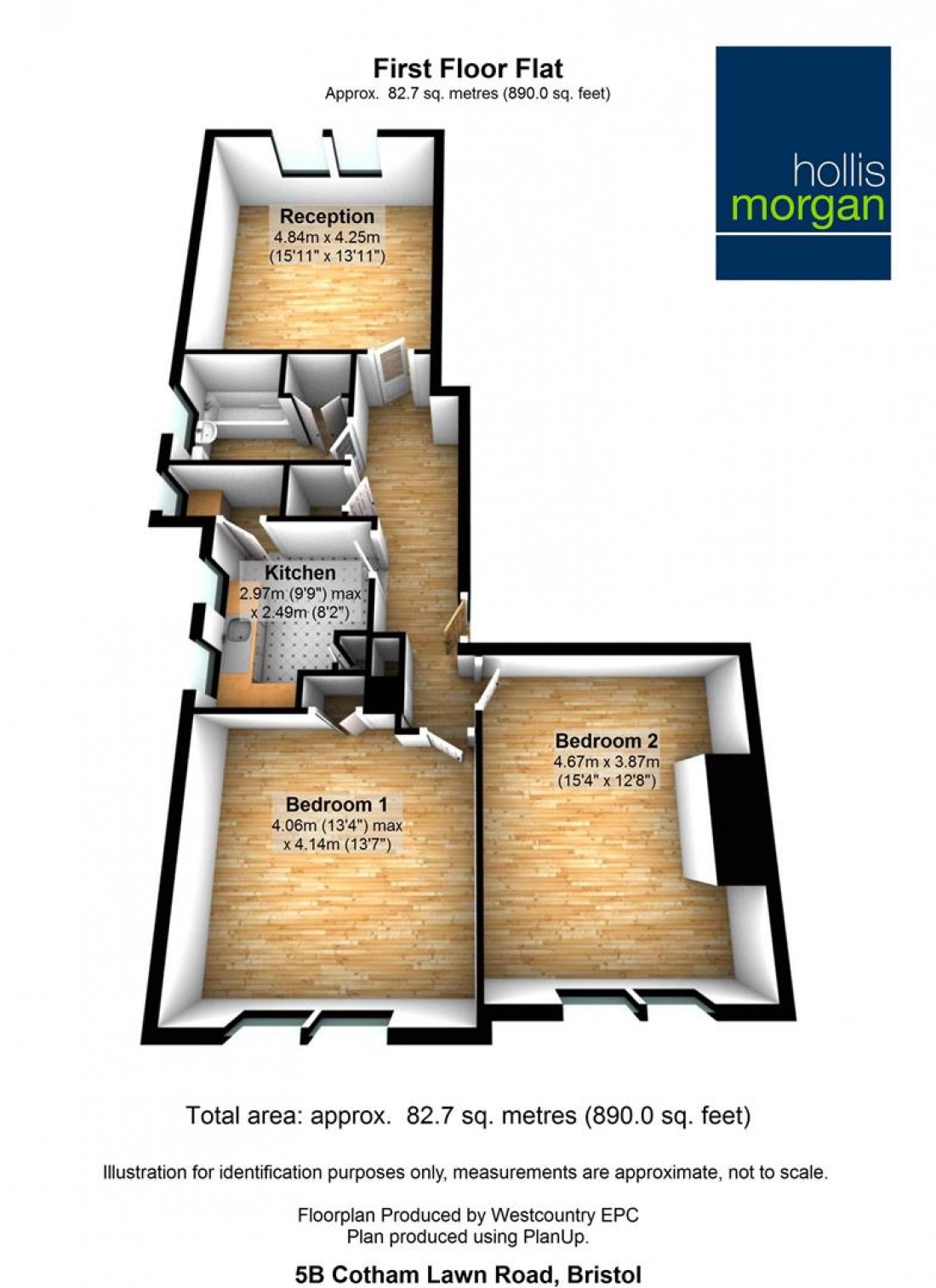 Floorplan for 5b ( First Floor Flat ) Cotham Lawn Road, Bristol