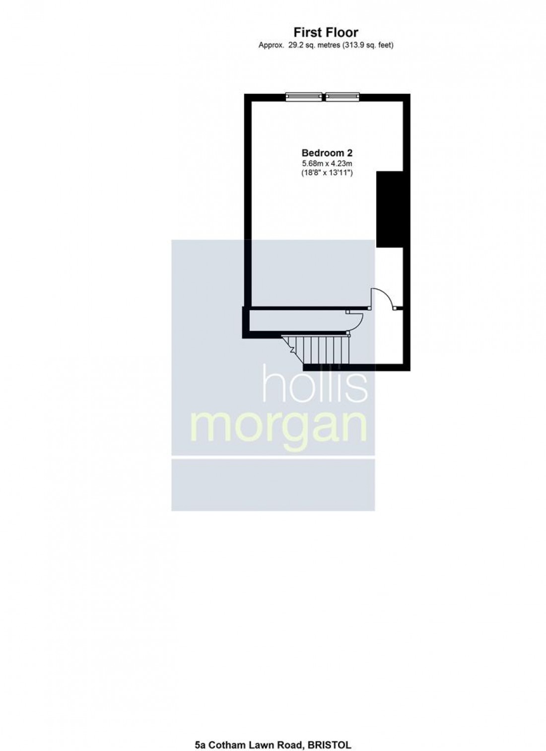 Floorplan for 5a ( Hall Floor Flat ) Cotham Lawn Road, Bristol