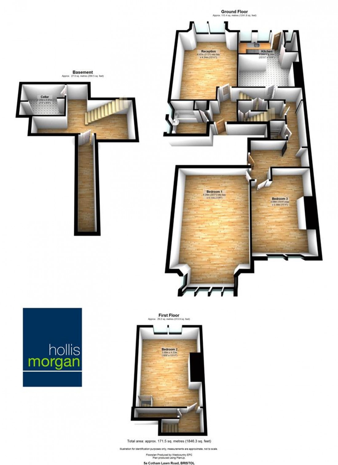 Floorplan for 5a ( Hall Floor Flat ) Cotham Lawn Road, Bristol