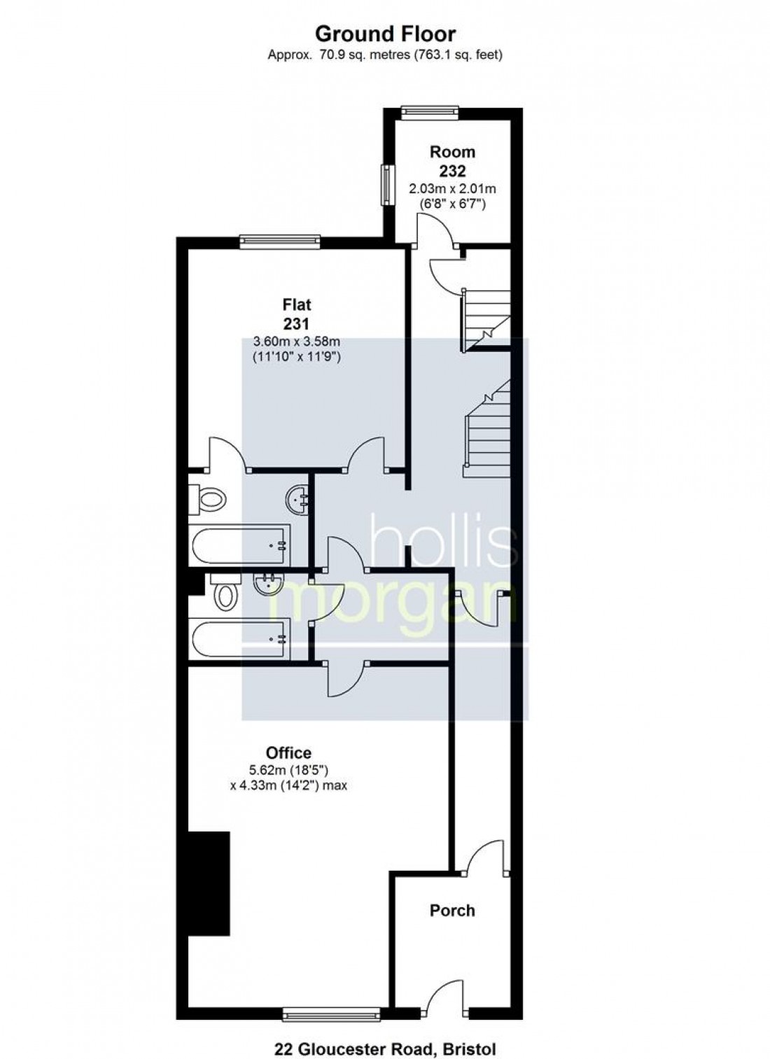 Floorplan for ( 12 bed HMO ) 22 Gloucester Road, Avonmouth, Bristol