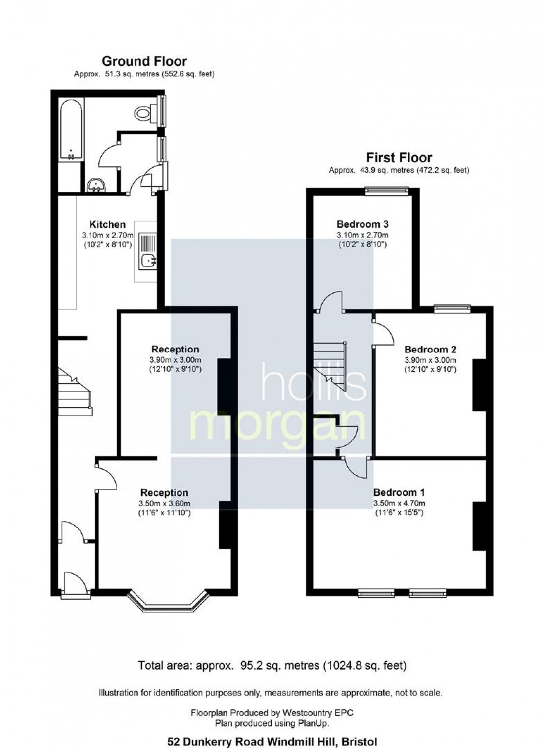 Floorplan for 52 Dunkerry Road, Windmill Hill, Bristol