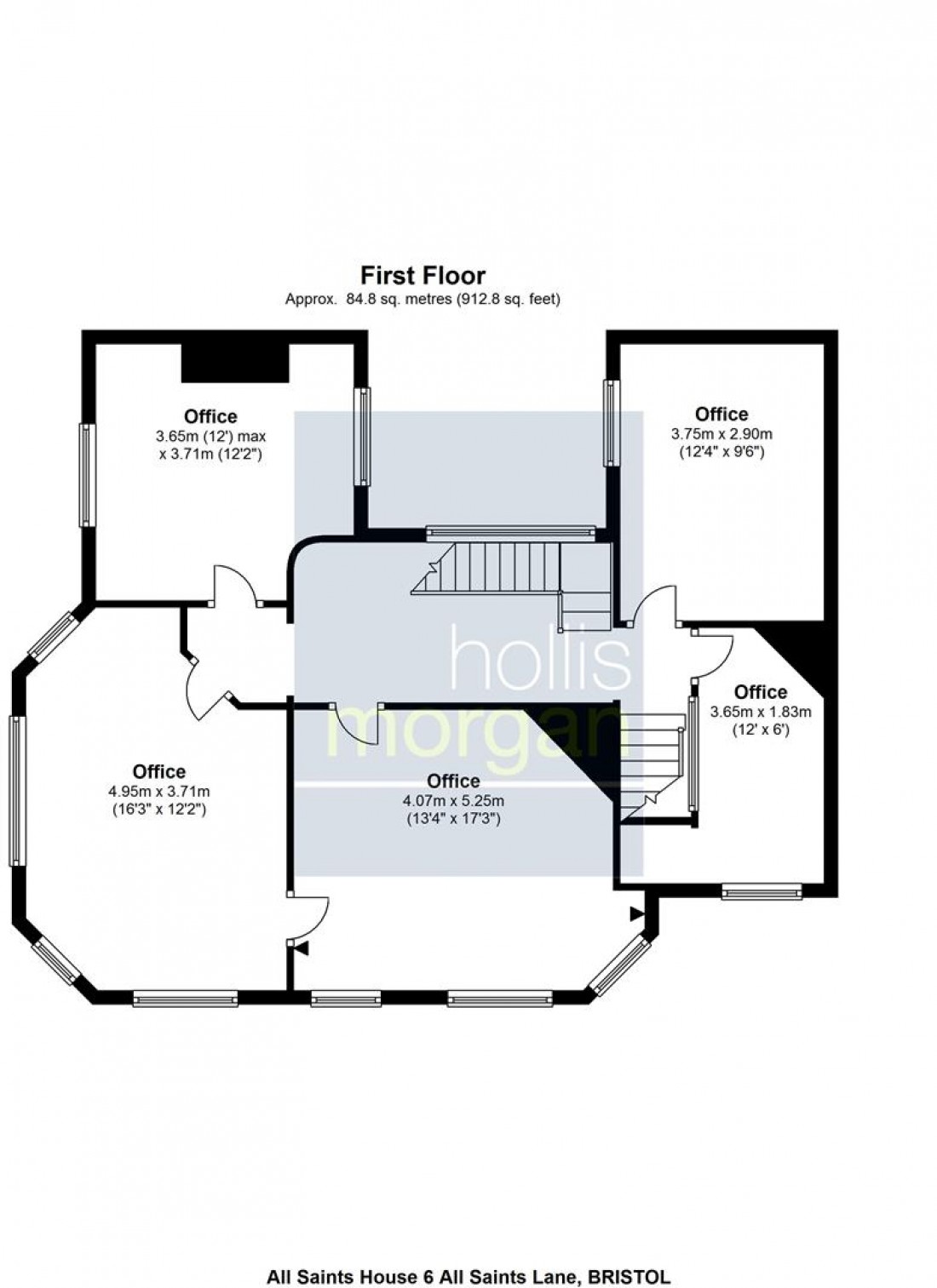 Floorplan for All Saints House, 6 All Saints Lane, City Centre, Bristol