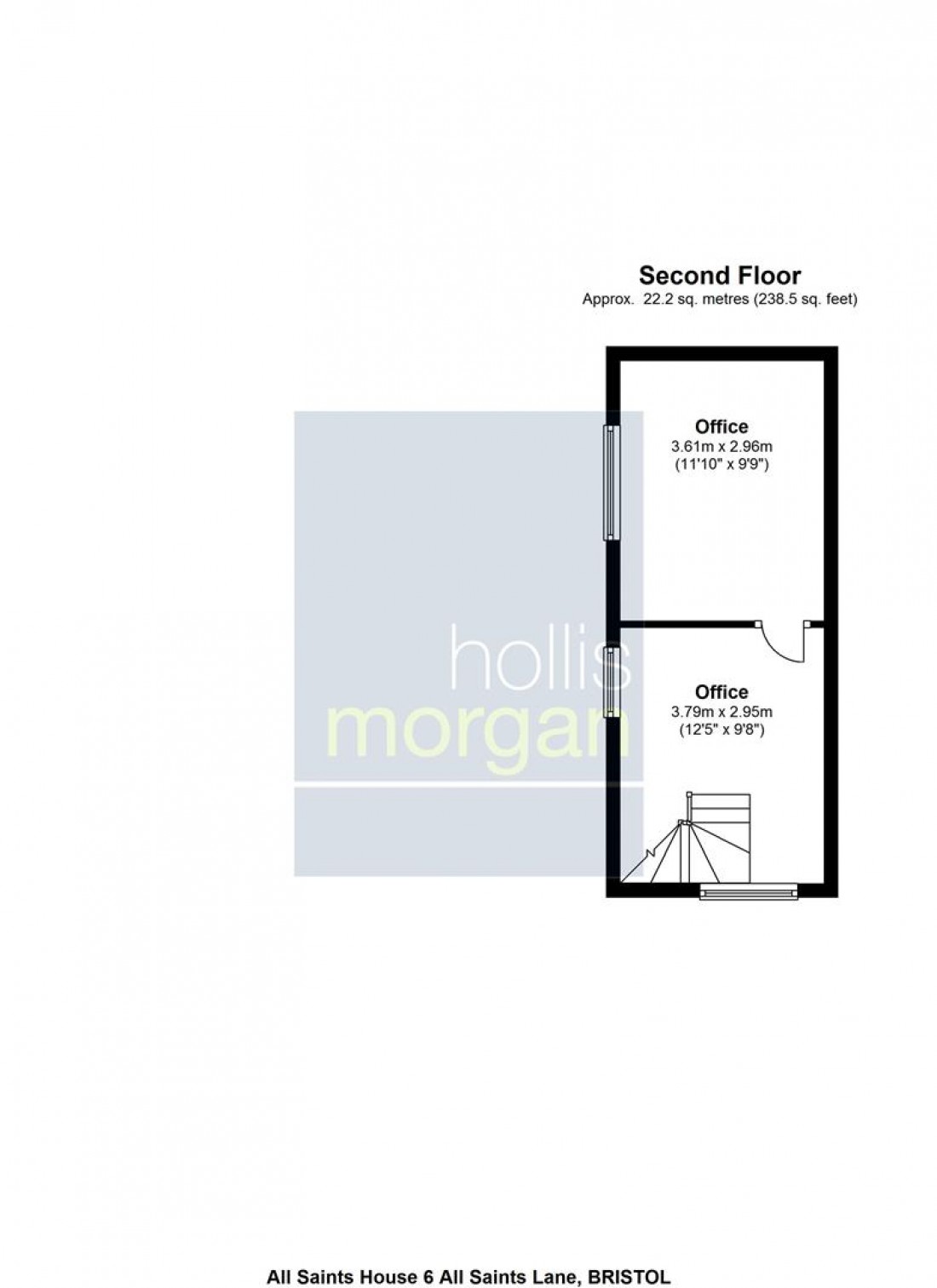 Floorplan for All Saints House, 6 All Saints Lane, City Centre, Bristol