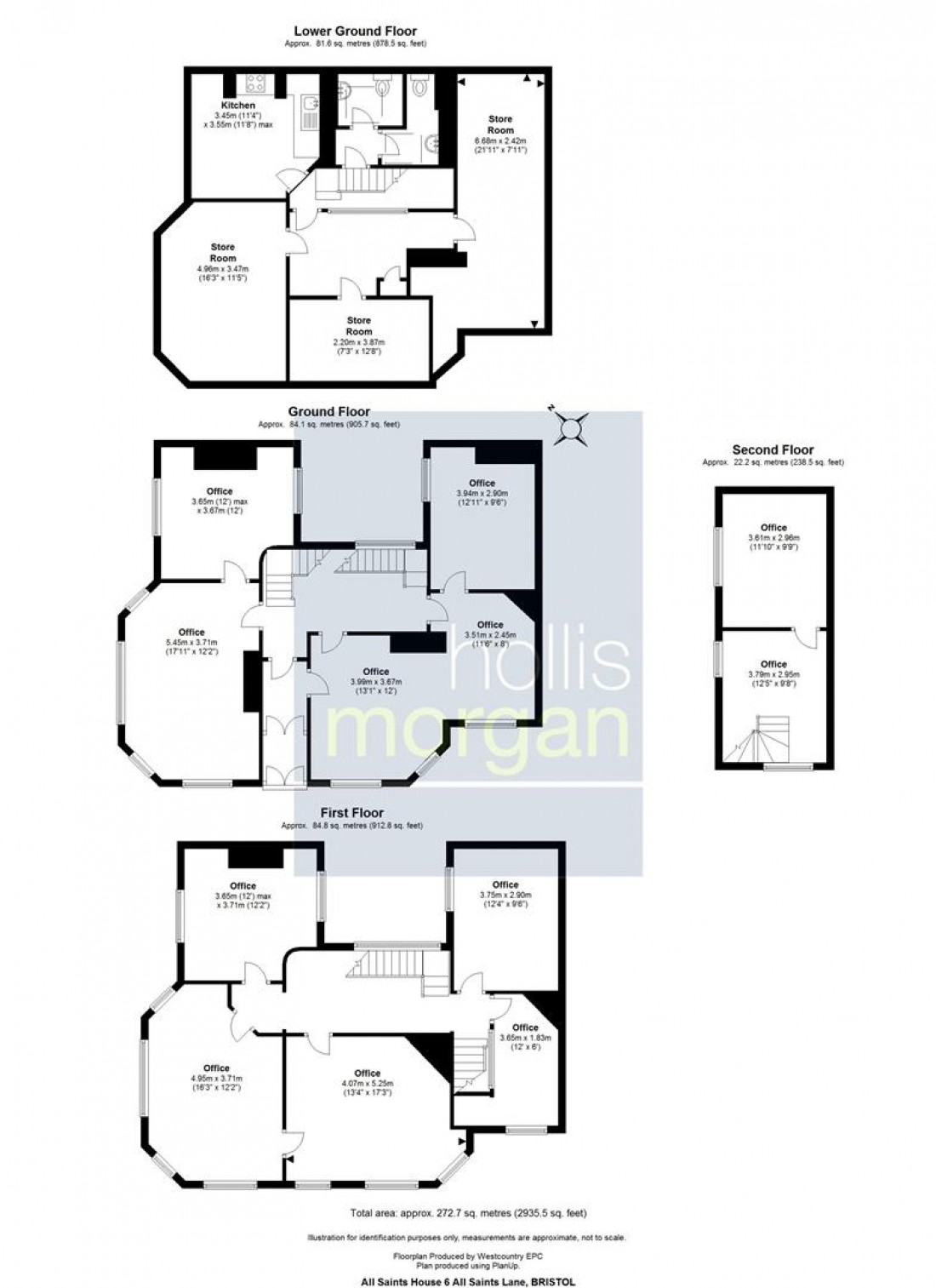 Floorplan for All Saints House, 6 All Saints Lane, City Centre, Bristol