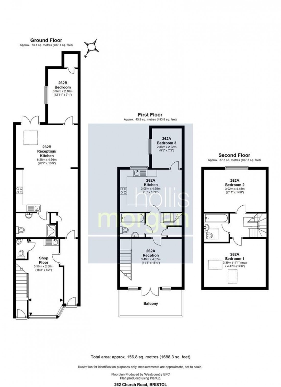 Floorplan for Freehold Mixed Use Investment @ 262 Church Road, St. George, Bristol