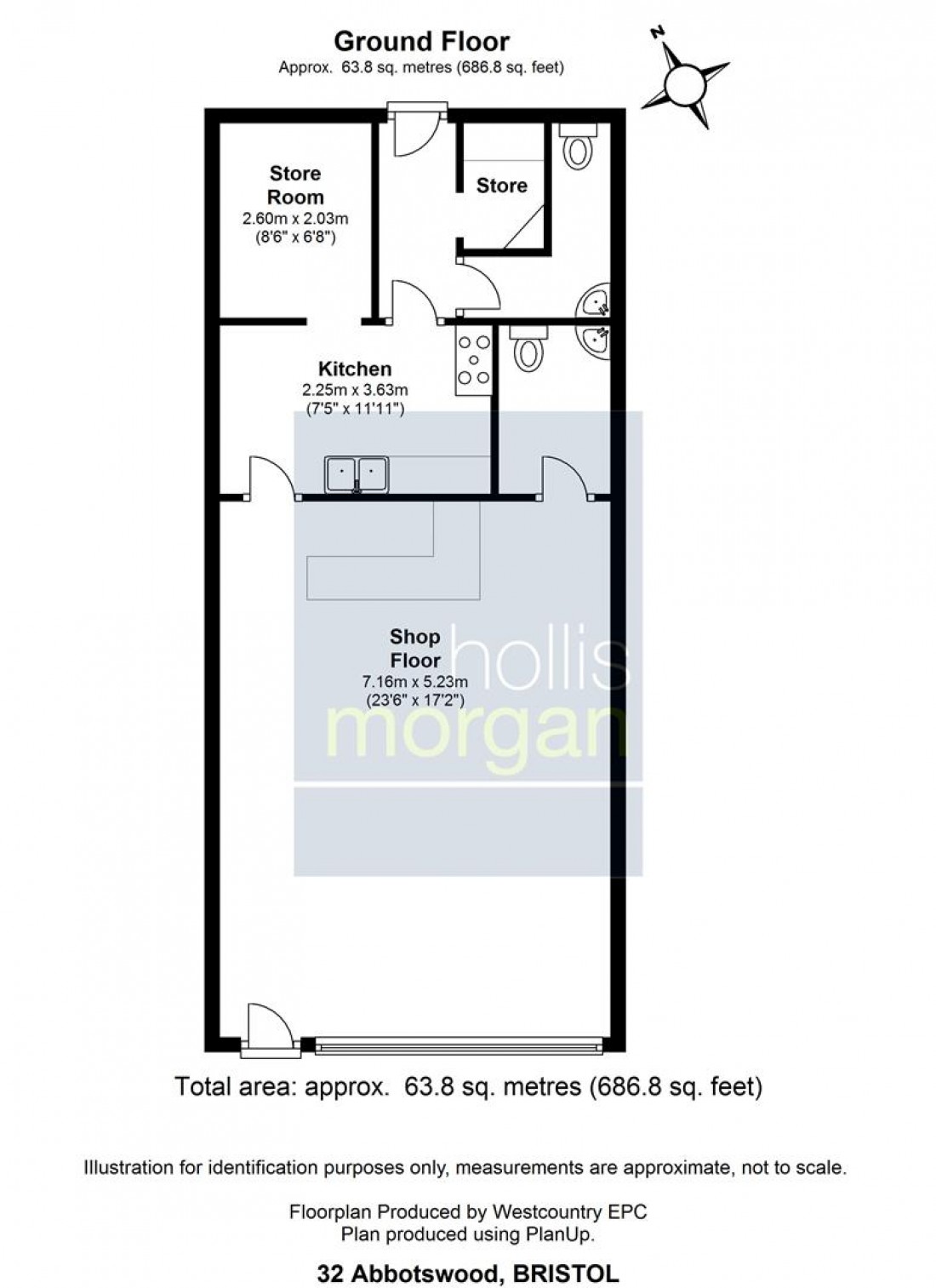 Floorplan for Commercial Unit @ 32 Abbotswood, Yate, Bristol