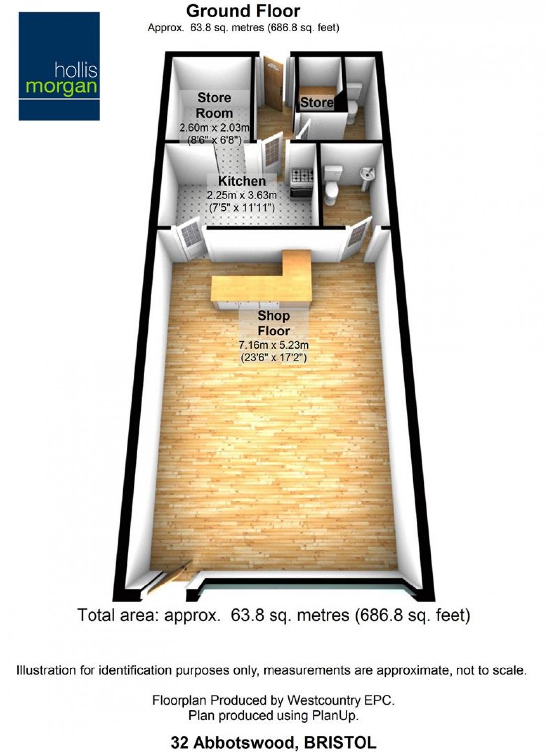 Floorplan for Commercial Unit @ 32 Abbotswood, Yate, Bristol