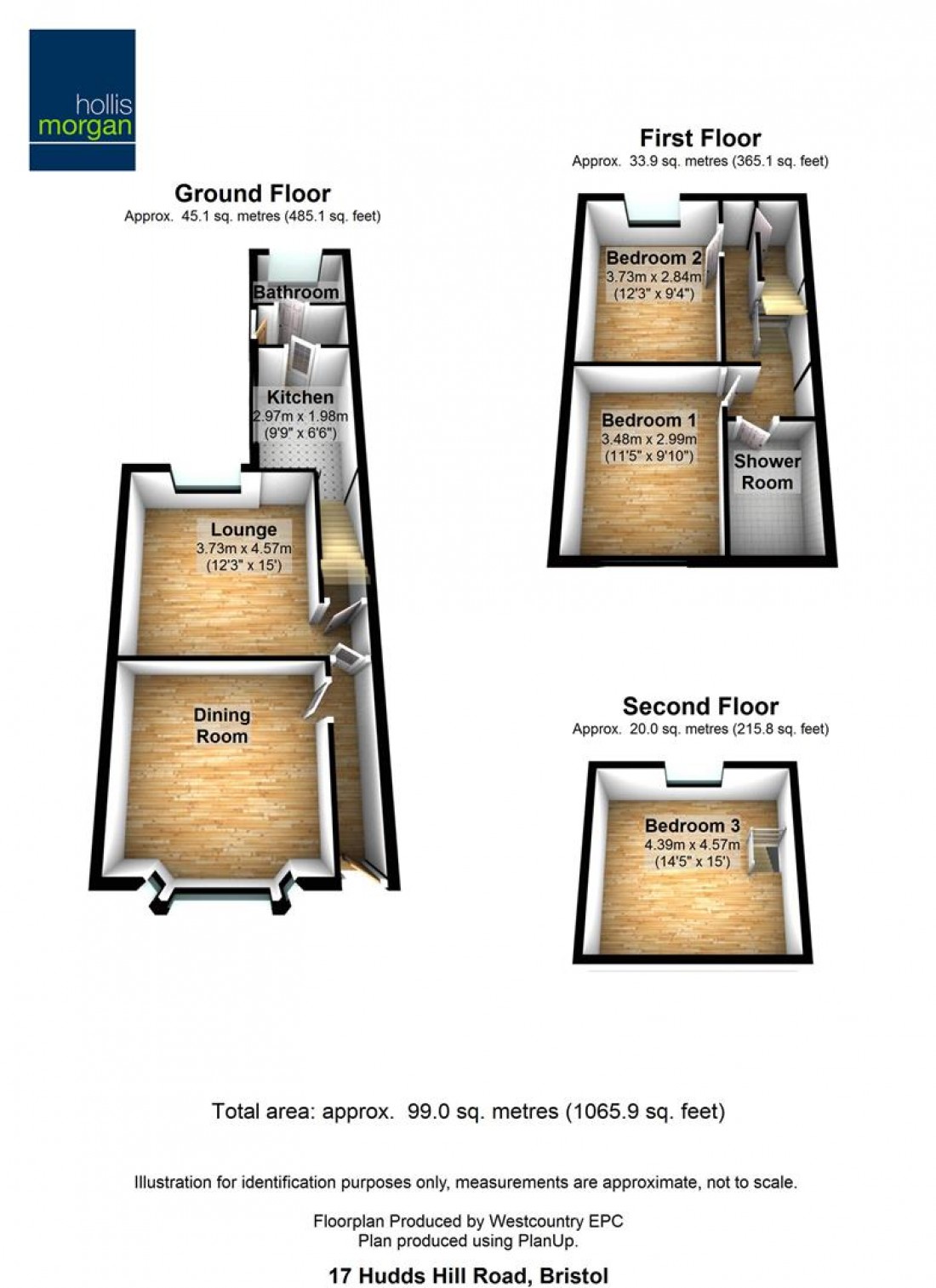 Floorplan for 17 Hudds Hill Road, St George, Bristol