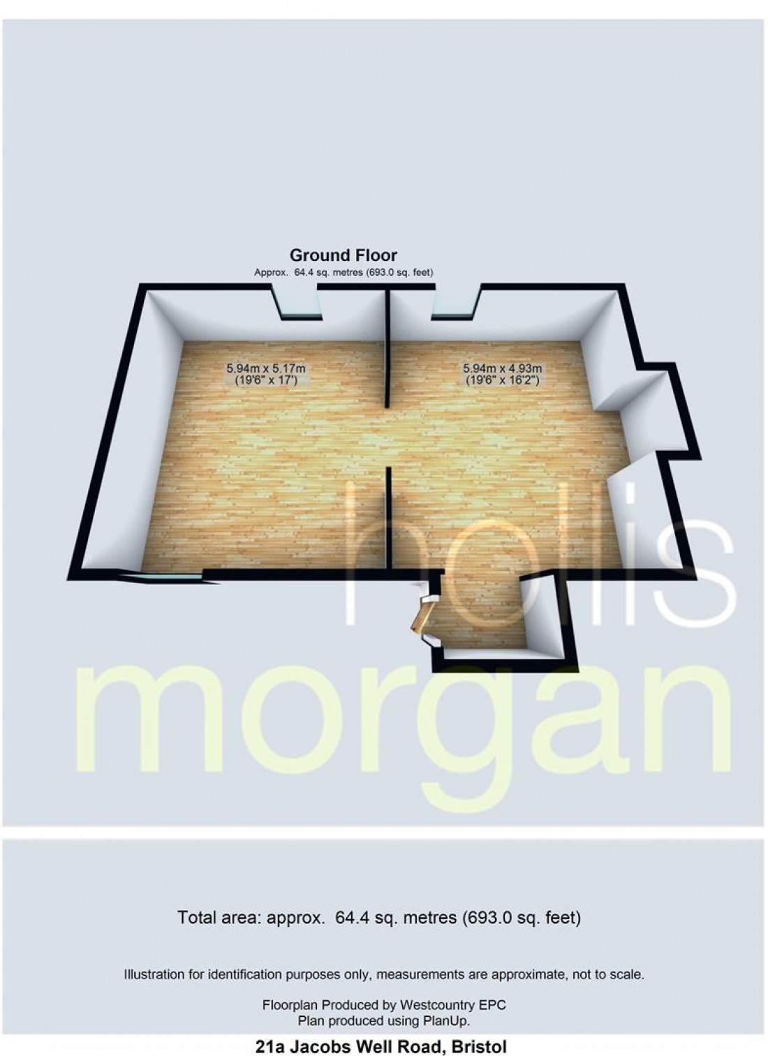 Floorplan for 21a Jacobs Wells Road, Cliftonwood, Bristol