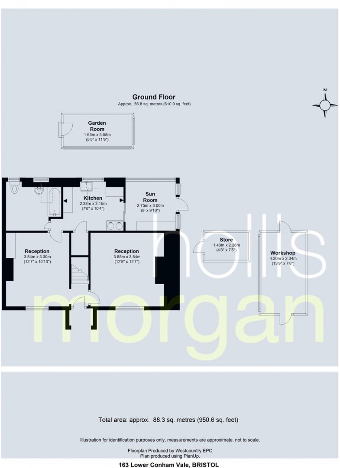 Floorplan for Lambarene Cottage, Lower Conham Vale, Hanham, Bristol