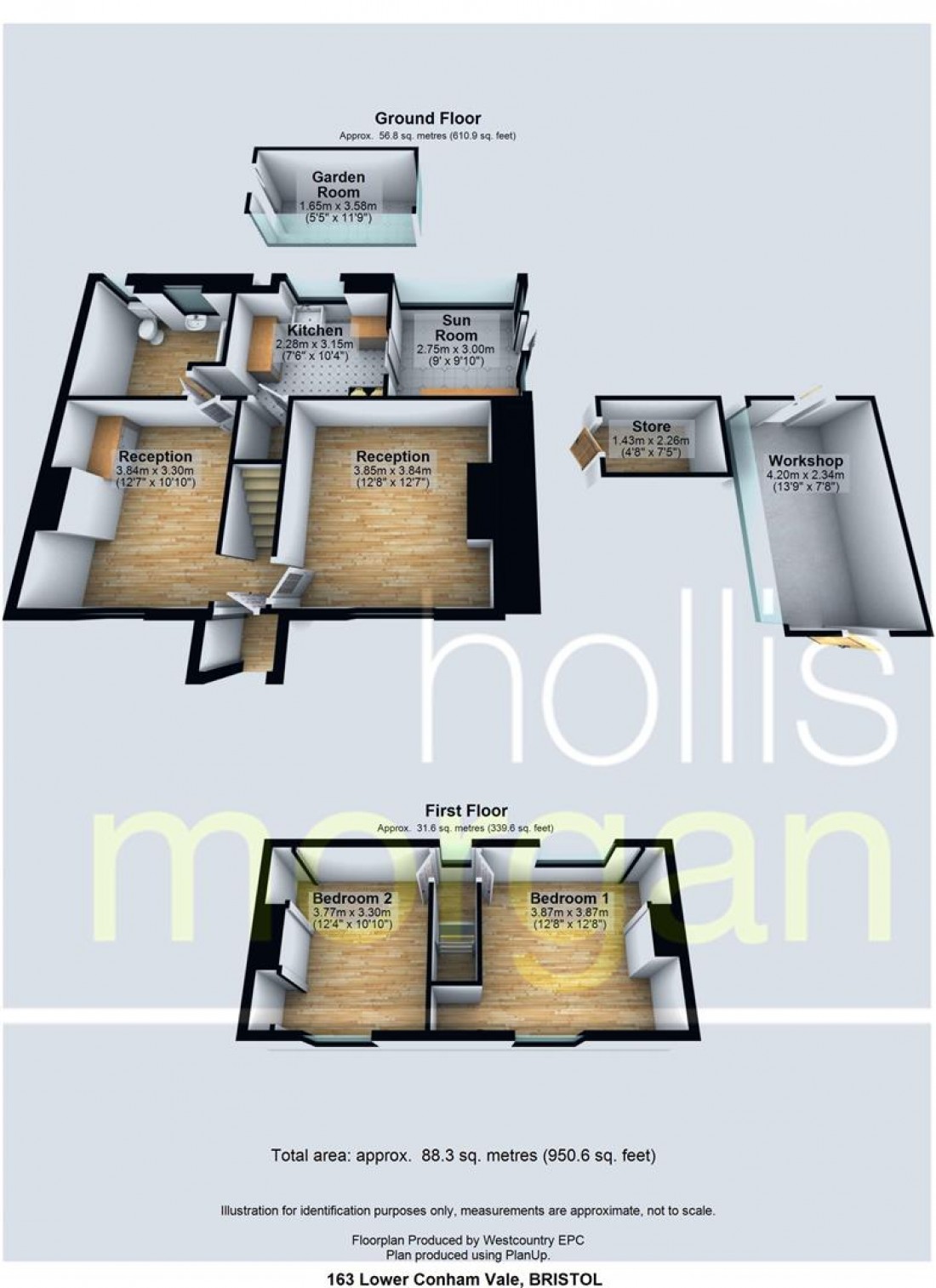 Floorplan for Lambarene Cottage, Lower Conham Vale, Hanham, Bristol