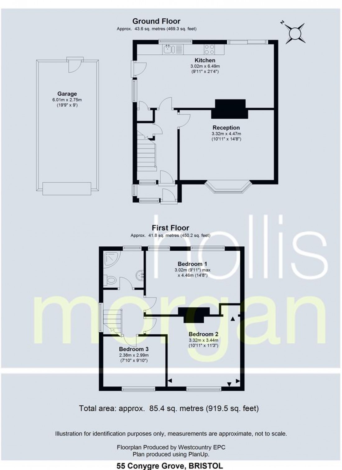 Floorplan for 55 Conygre Grove, Filton, Bristol