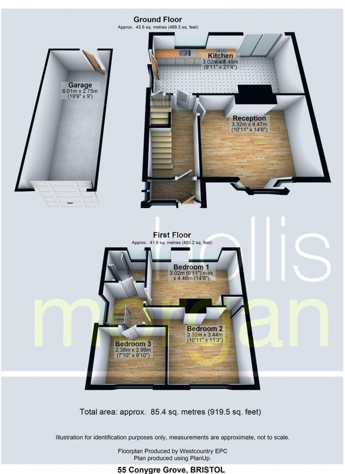 Floorplan for 55 Conygre Grove, Filton, Bristol