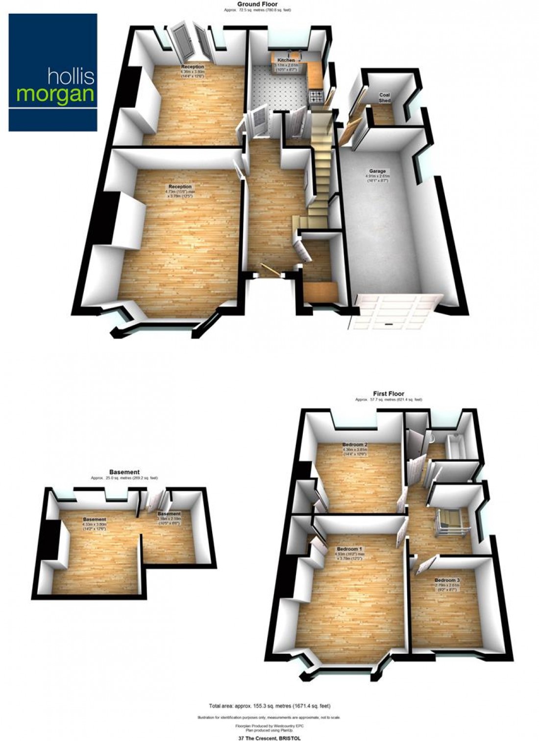 Floorplan for 37 The Crescent, Henleaze, Bristol