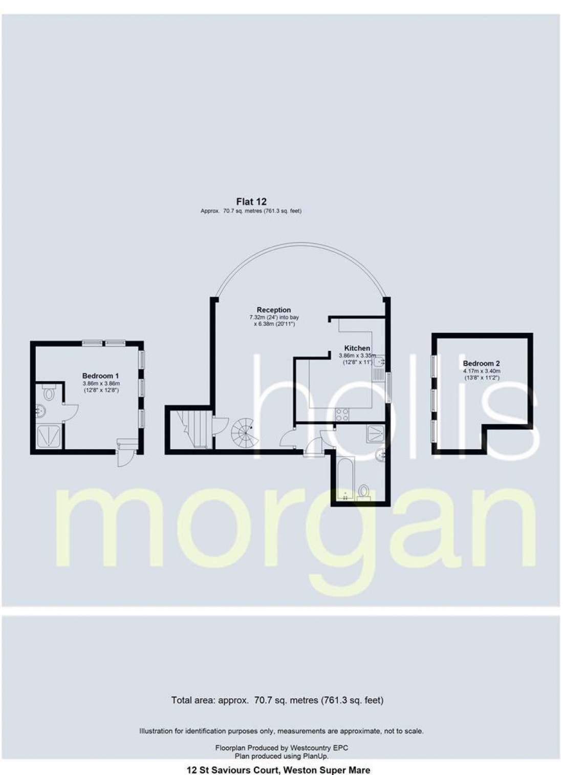 Floorplan for Apartment 12 St Saviours Court, Weston-Super-Mare