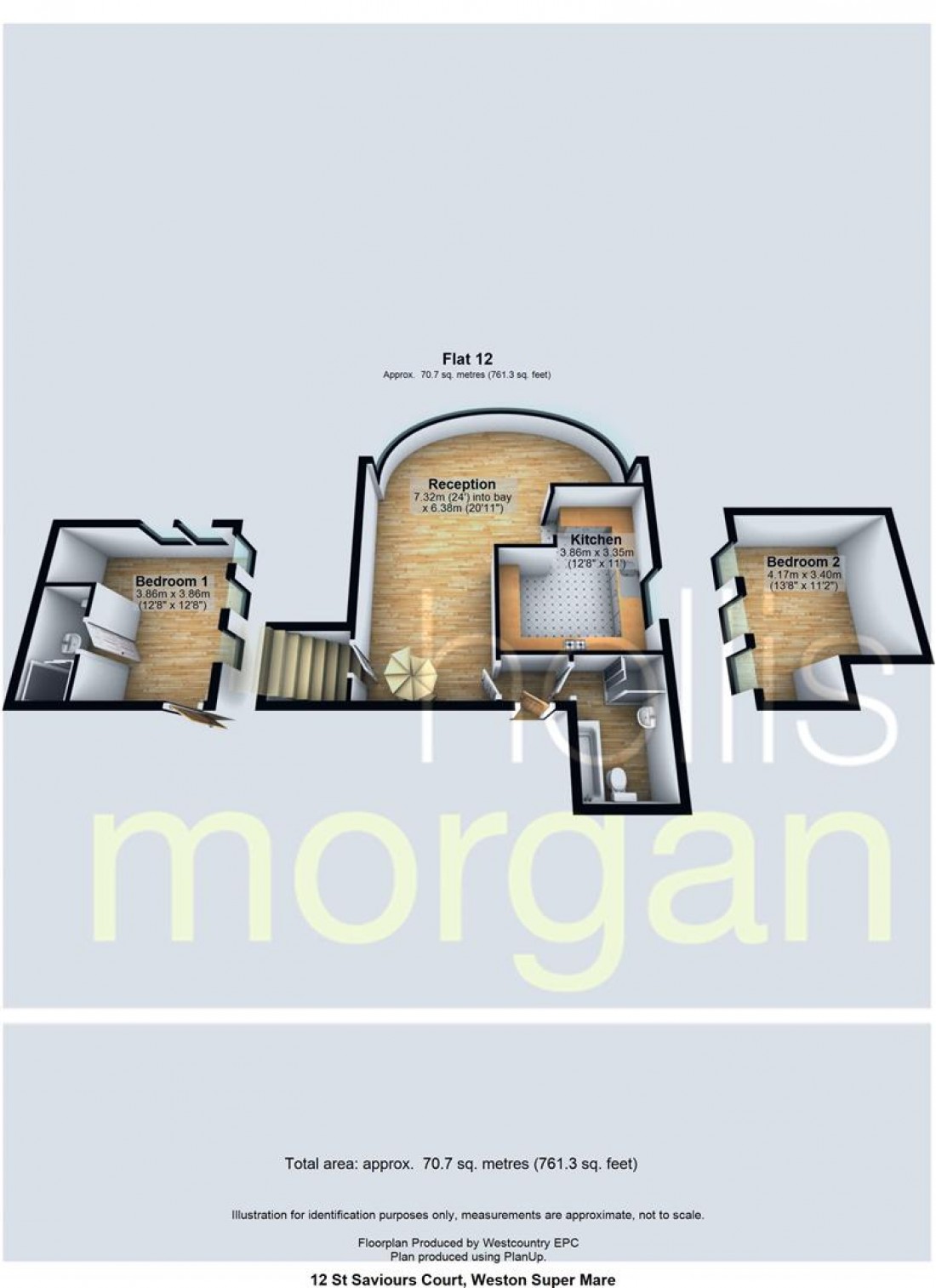 Floorplan for Apartment 12 St Saviours Court, Weston-Super-Mare