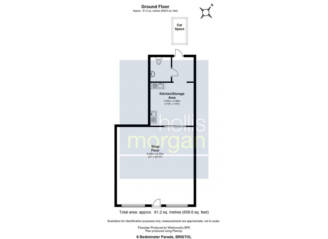 Floorplan for Commecial Unit, St Peters Court, Bedminster Parade, Bedminster, Bristol