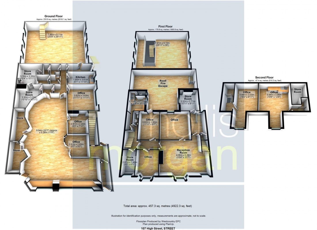 Floorplan for 4492 Sq Ft / £49k pa, High Street, Street