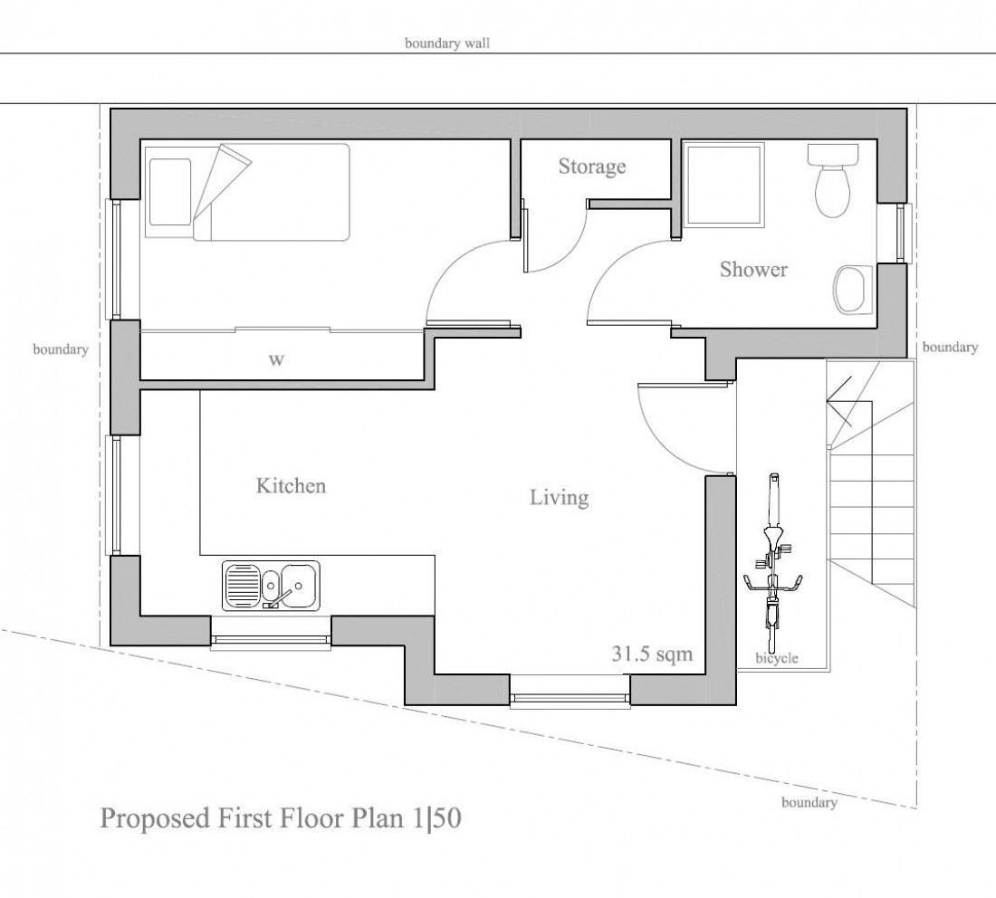 Floorplan for PLOT WITH PLANNING FOR 2 X 1 BED FLATS