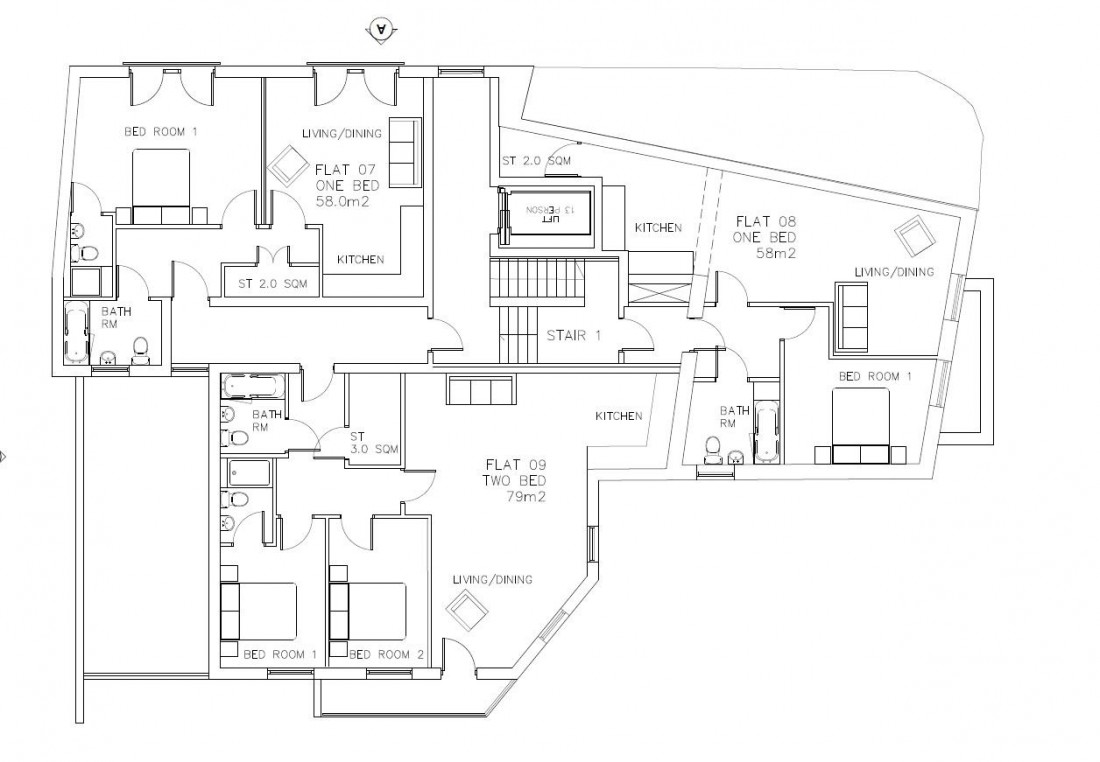 Floorplan for Planning Granted for 9 Flats @ East Street