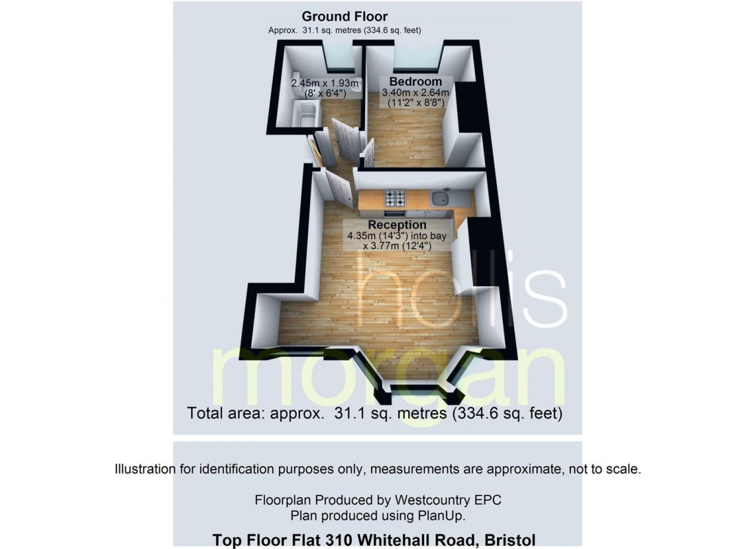 Floorplan for First Floor Flat - 310B Whitehall Road