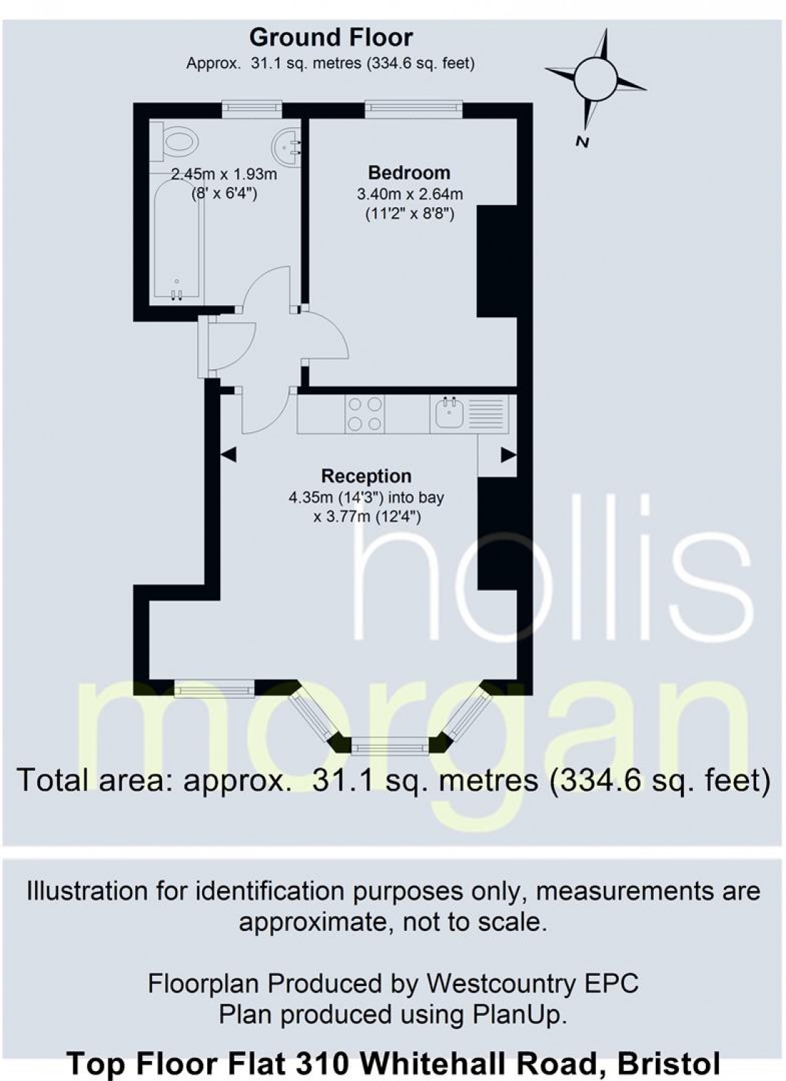 Floorplan for First Floor Flat - 310B Whitehall Road