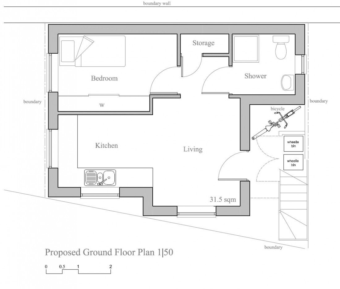 Floorplan for PLOT WITH PLANNING FOR 2 X 1 BED FLATS