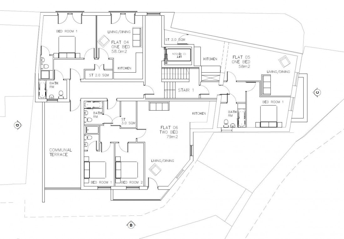 Floorplan for Planning Granted for 9 Flats @ East Street