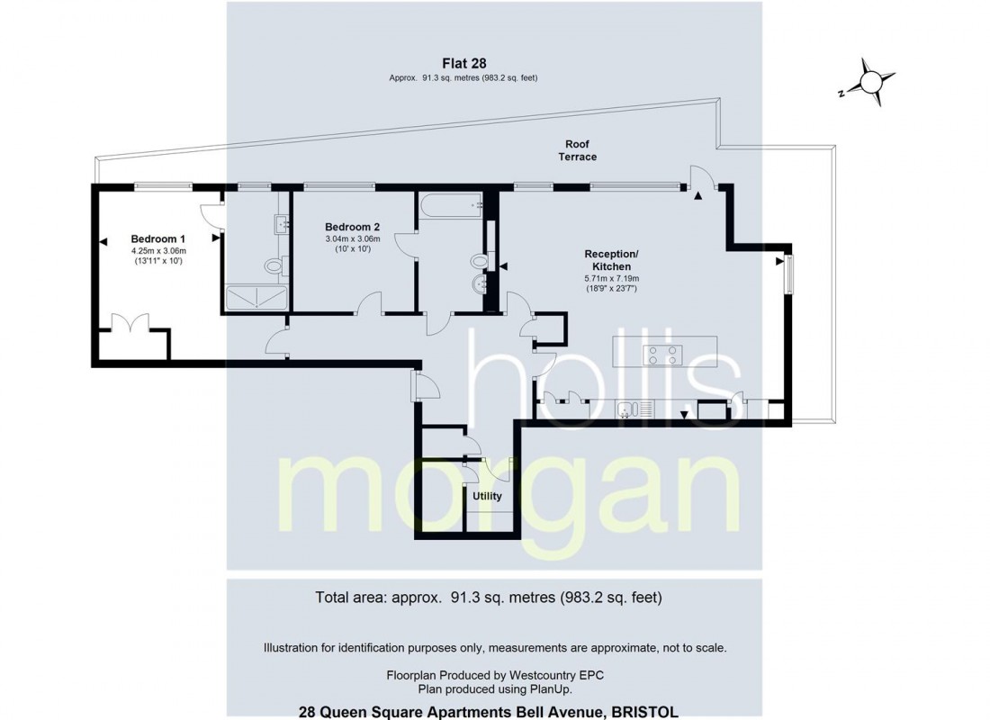 Floorplan for Queens Square Apartments, Redcliffe Backs