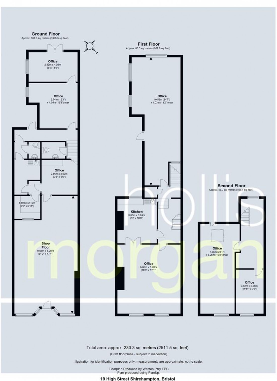 Floorplan for FREEHOLD COMMERCIAL PREMISES ( 2511 Sq Ft )