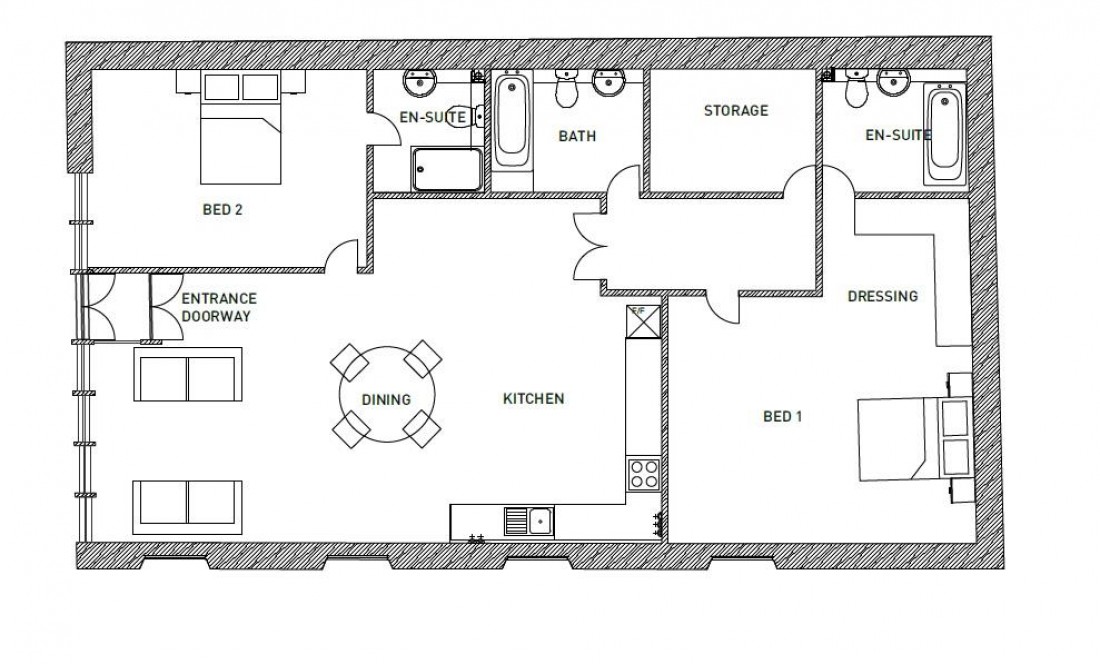 Floorplan for SITE PLANNING GRANTED - COACH HOUSE / FLATS GDV £490K