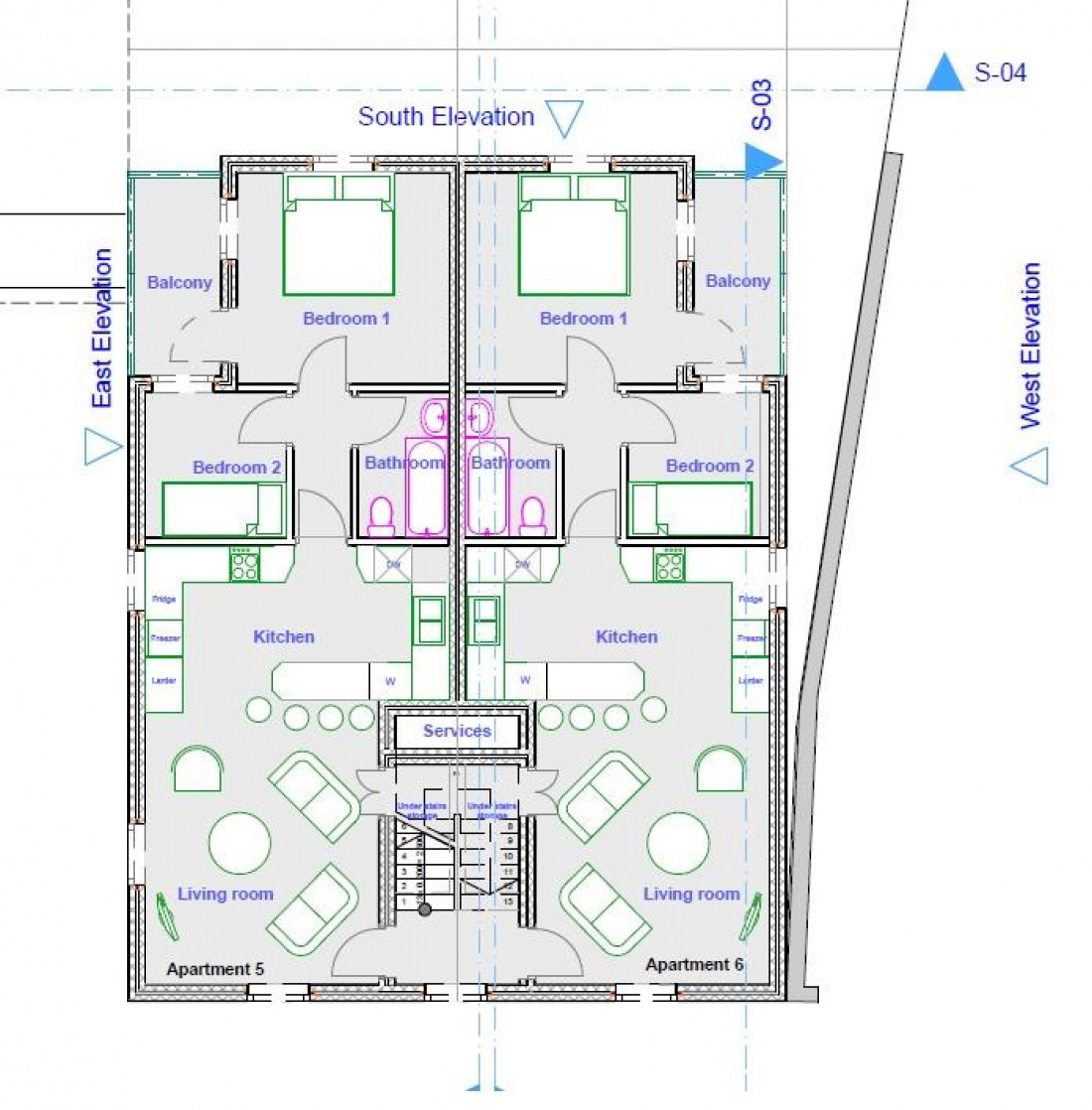 Floorplan for LAND - PLANNING GRANTED 8 X 2 BED FLATS