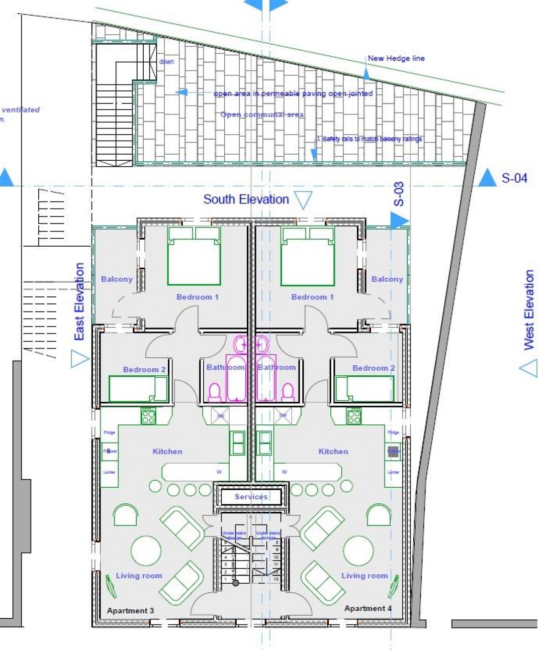 Floorplan for LAND - PLANNING GRANTED 8 X 2 BED FLATS